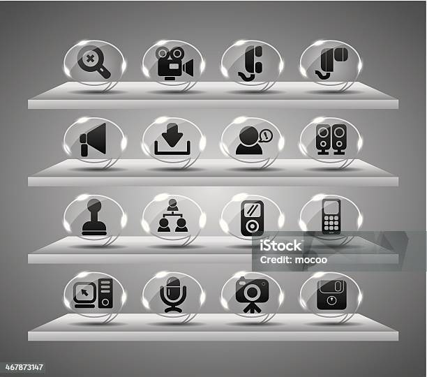 Speech Web Icons Transparent Glass Buttons Stock Illustration - Download Image Now - Amplifier, Brand Name Video Game, Camera - Photographic Equipment