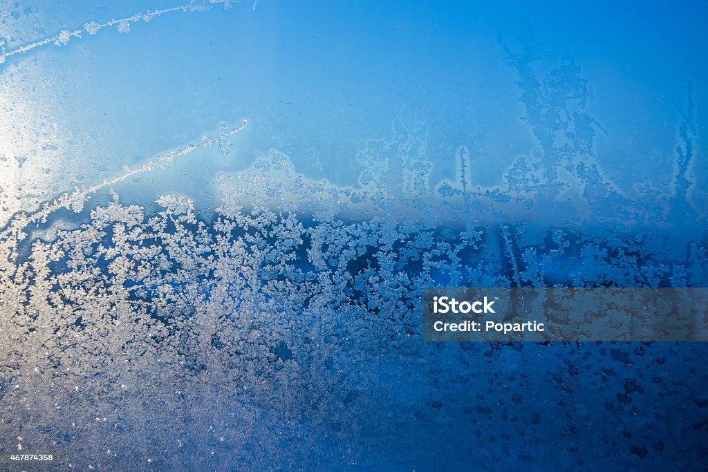 Frost on winter window Frost on window in the winter morning. 2015 Stock Photo