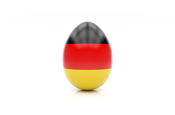 easter egg painted with the flag of Germany on white background, isolated