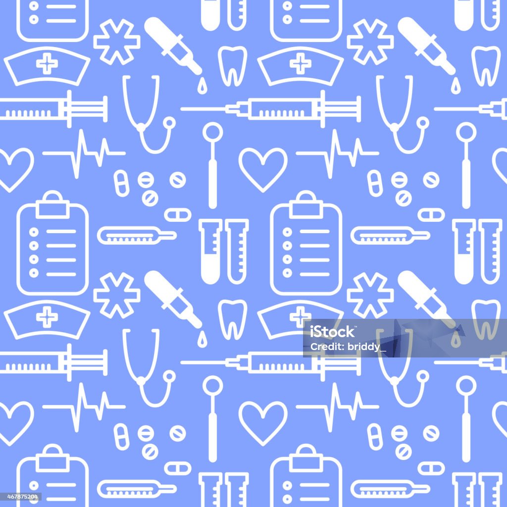 Vector Medical Seamless Pattern Vector seamless pattern with outline hand drawn medical icons Doctor stock vector