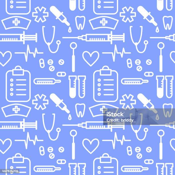 Vector Medical Seamless Pattern Stock Illustration - Download Image Now - Doctor, Sparse, Backgrounds