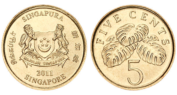 istock Singapore five cents on white background 467877477