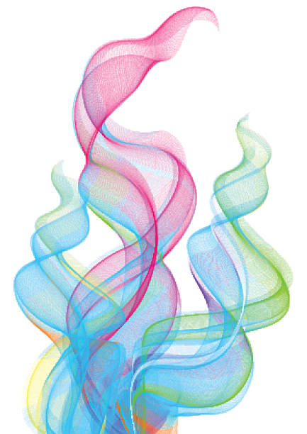 색상화 흡연합니다 클라우드 - wispy smoke steam swirl stock illustrations