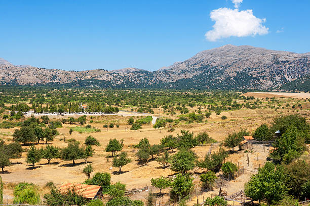 View of countryside at Lasithi Plateau. Crete, Greece