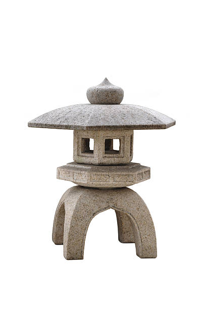 istock Japanese stone lantern isolated on white background 467878648