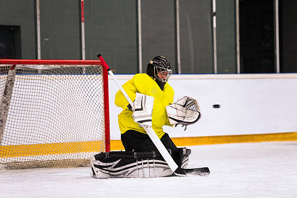 istock Ice Hockey Goalie Defending 467878991