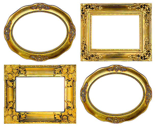 istock antique gold frame on the white background 467879879