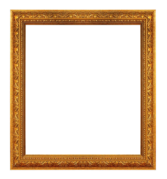 istock antique gold frame on the white background 467880223