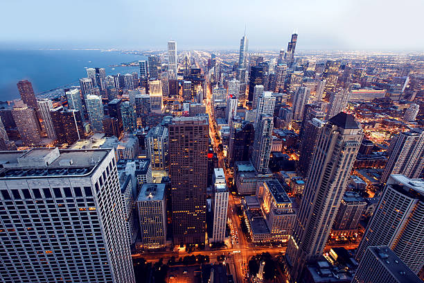istock Aerial view of Chicago downtown 467881191