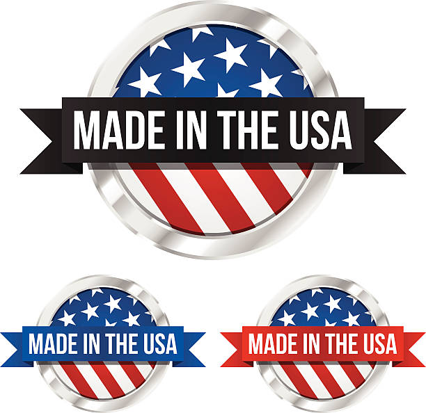 ilustrações de stock, clip art, desenhos animados e ícones de fabricado nos eua símbolo e banner - made in the usa usa computer icon symbol