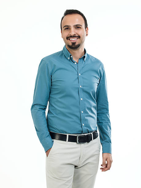 istock Businessman standing over white background 467882278