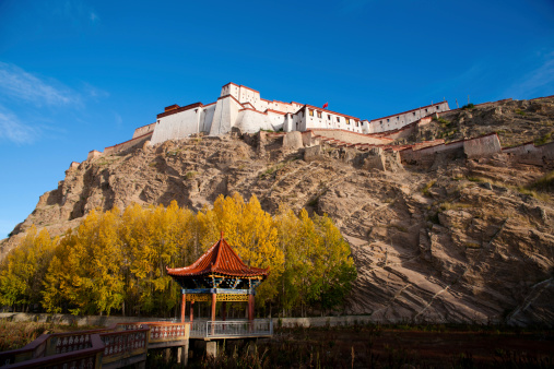 Zongshan castle. Taken in the Gyangtse(Gyangze) of Tibet.  The castle is used to be a government office.