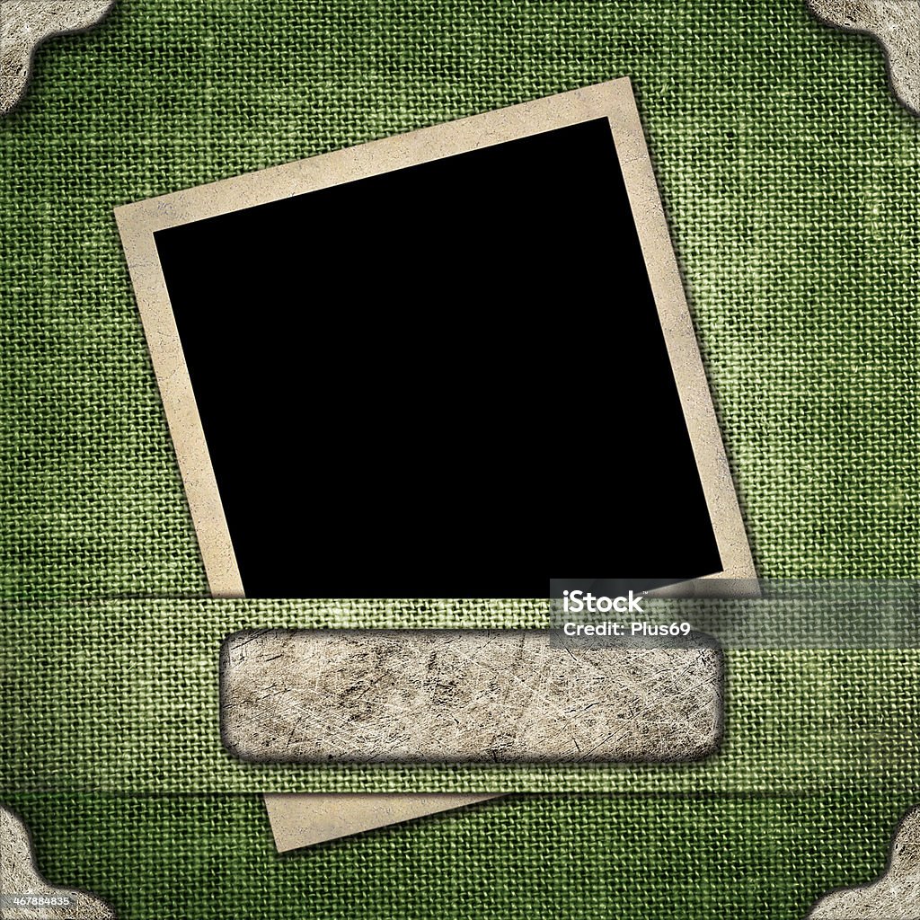 Old-style photo on the background of linen Blank Expression Stock Photo