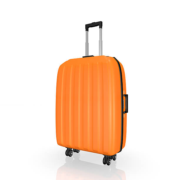 istock Luggage, Orange suitcase on white isolated background 467885434