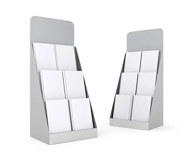 Photo of two blank racks or displays