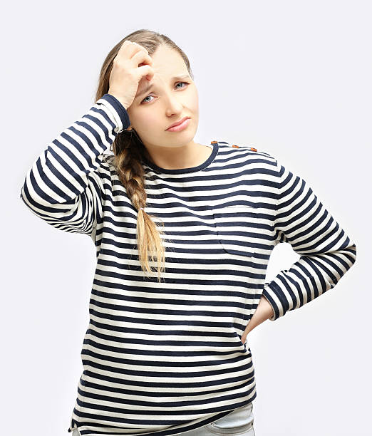 istock Portrait of thinking girl.Problem. 467889308