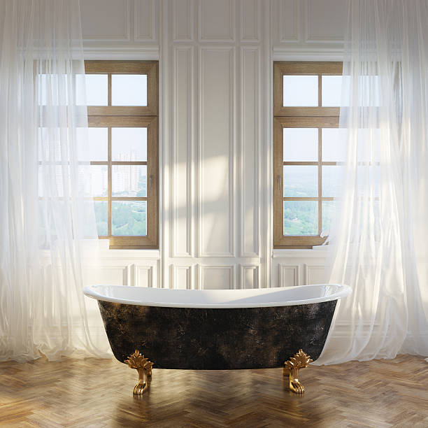 istock Luxury Retro Bathtub In Modern Room Interior 1st Version 467891797