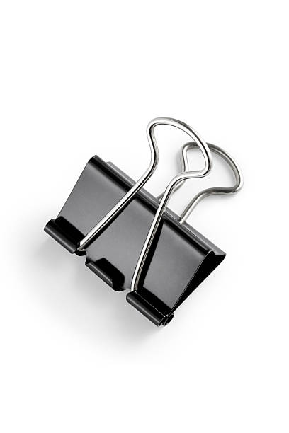 Document binder clip with clipping path stock photo