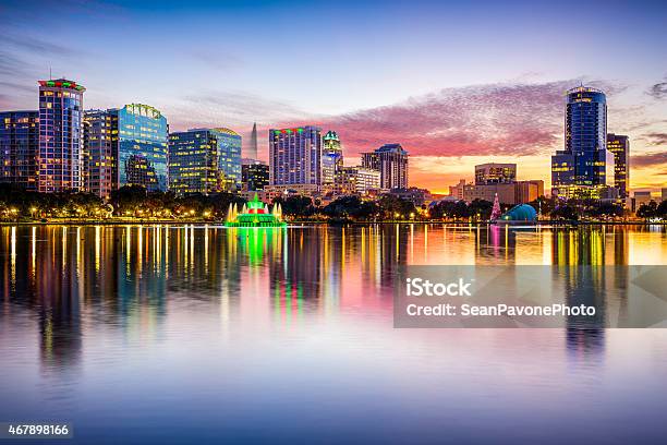 Orlando Florida Skyline In The Evening During Summer Stock Photo - Download Image Now