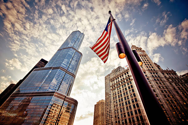 istock American flag over skyscrapers 467898261