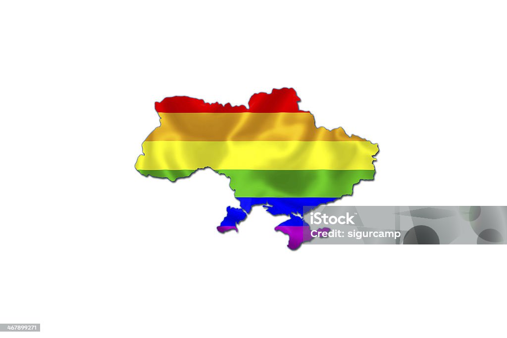 Gay Flagge in ukrainischen Karte. - Lizenzfrei Biegung Stock-Illustration