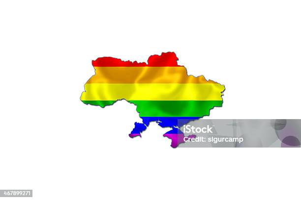 Gay Flagge In Ukrainischen Karte Stock Vektor Art und mehr Bilder von Biegung - Biegung, Bürgerkrieg, Editorial