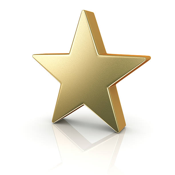 istock A golden star standing on top of its reflection 467904449