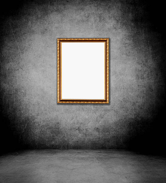 istock grunge room interior with frame photo on wall background. 467905676