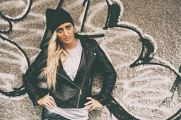 istock Blonde girl portrait wall 467906332