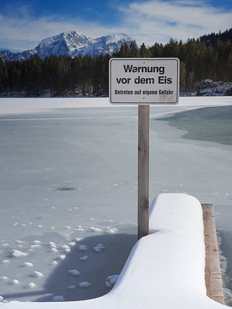 istock Thin ice: Warning against entering ice at your own risk 467907039