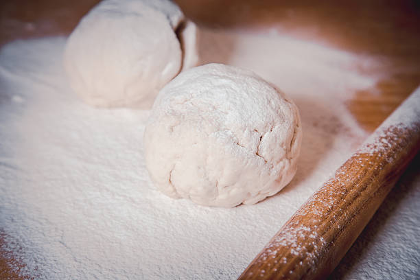tangle of dough with flour, bake bread