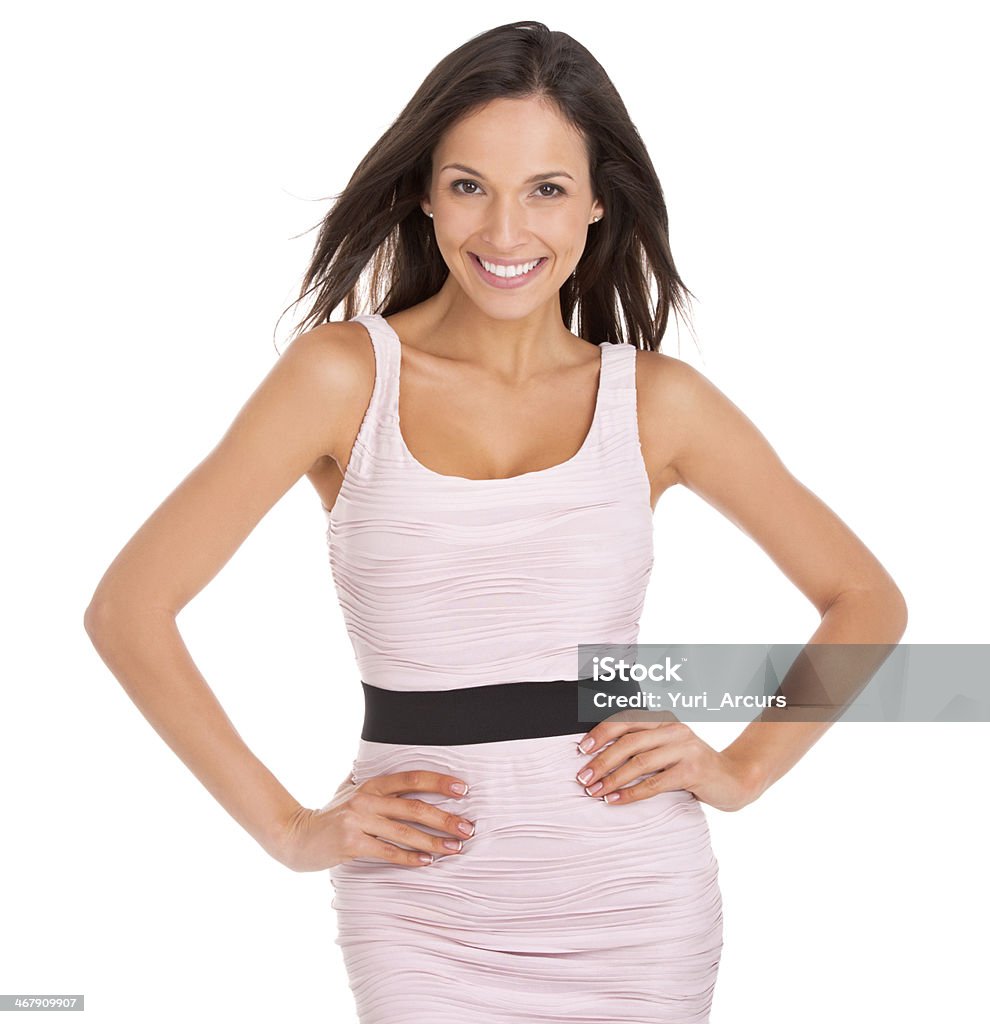 Looking good in summer fashion Studio portrait of a beautiful young woman posing in a pink dress 20-29 Years Stock Photo