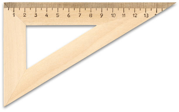 Wooden ruler with clipping path on white background Isolated wooden ruler, clipping path included (w/o shadow). High resolution and lot of details. picture of protractor stock pictures, royalty-free photos & images