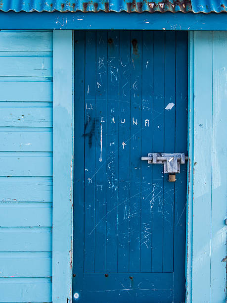 istock Blue Shed With A Blue Door 467911928
