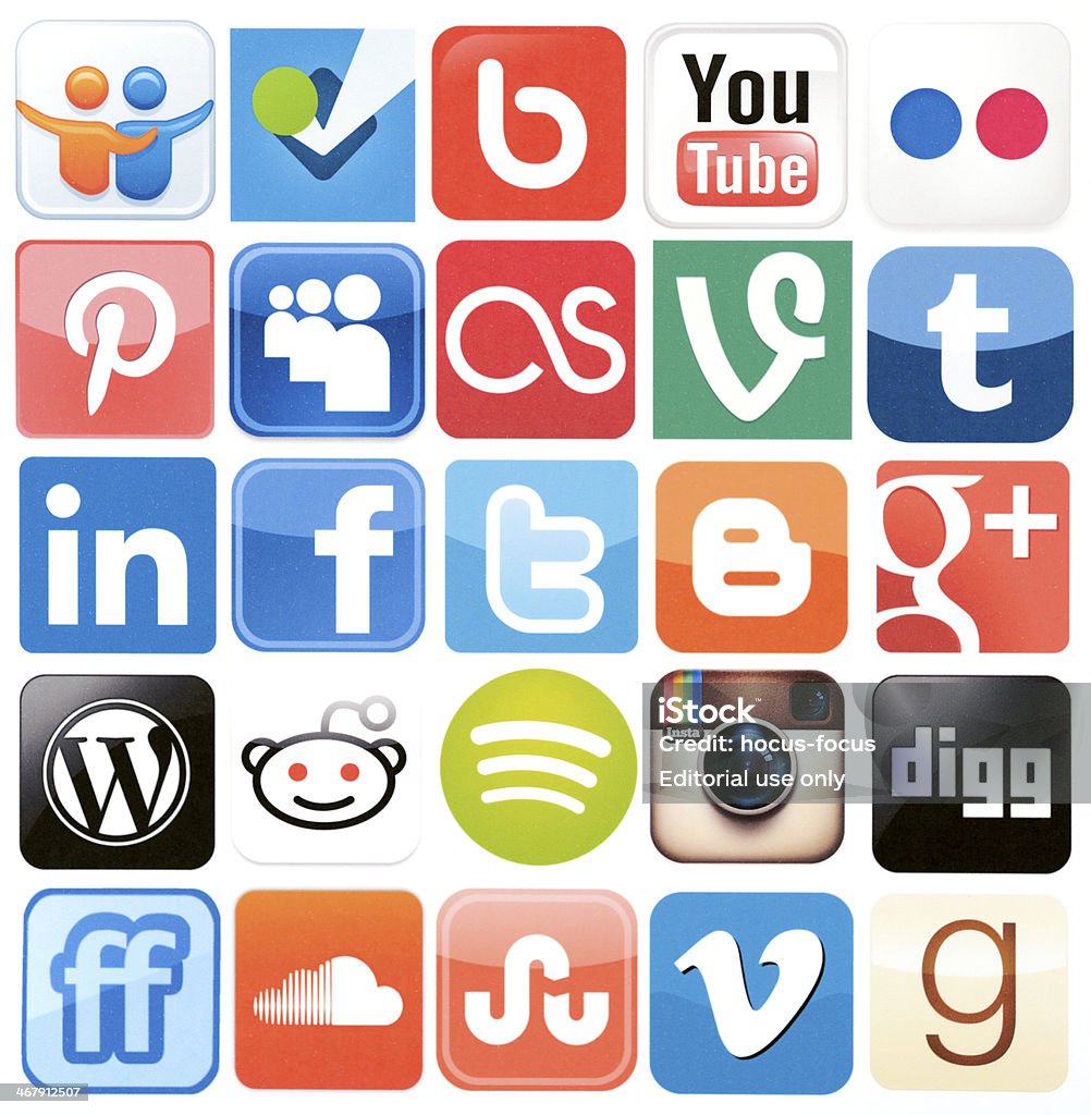 logos & icônes de médias sociaux - Photo de Icône libre de droits