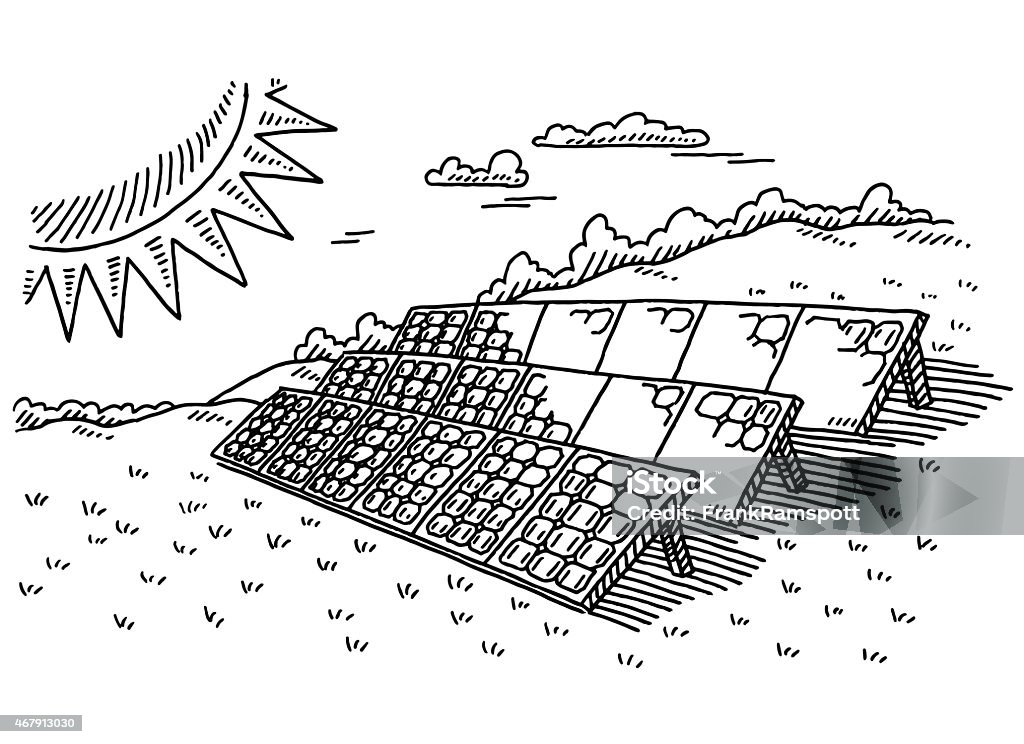 Ilustración de Sun Energía Solar Panels Paisaje De Dibujos y más Vectores  Libres de Derechos de Panel Solar - Panel Solar, Croquis, Energía solar -  iStock
