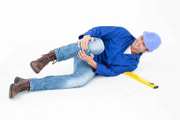 istock Architect suffering from knee pain after falling 467913366