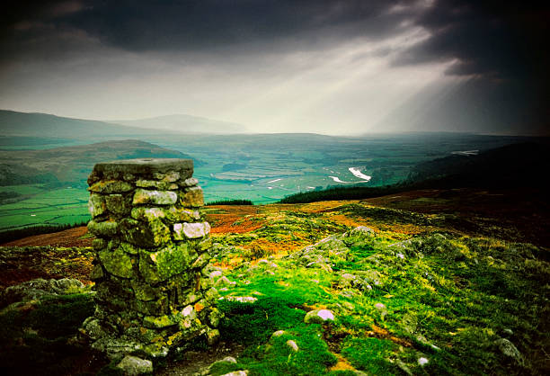 hills summit cairn fell english lake district morecombe bay photos stock pictures, royalty-free photos & images