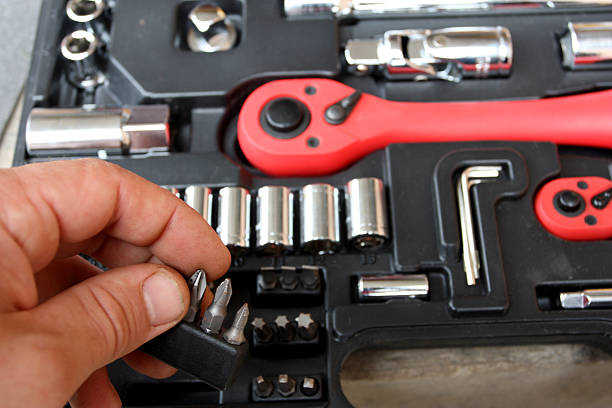 istock Tool kit for the mechanic of a car 467916640