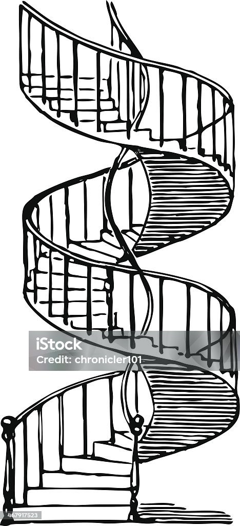 spiral staircase Vector drawing of the old spiral staircase. Spiral Staircase stock vector