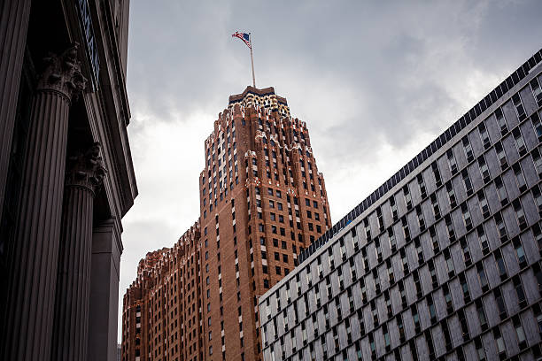 istock Up angle view of Downtown Detroit buildings 467918341