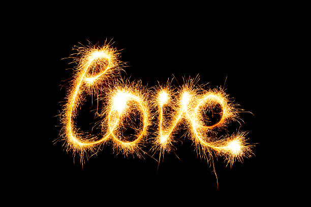 istock Valentines Day - Love made a sparkler on black 467918529