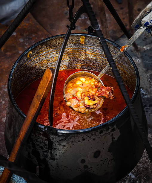 istock Traditional Goulash soup in cauldron 467924039