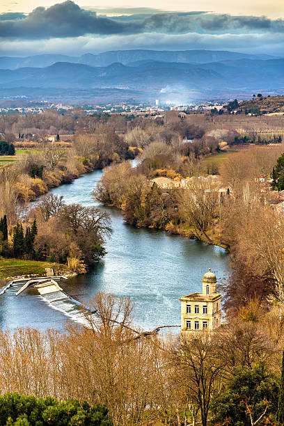 View from Beziers to the river Orb - France View from Beziers to the river Orb - France beziers stock pictures, royalty-free photos & images