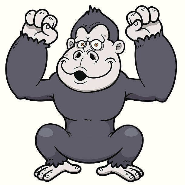 Gorilla Cartoon Vector illustration of Gorilla Cartoon huge silverback gorilla stock illustrations