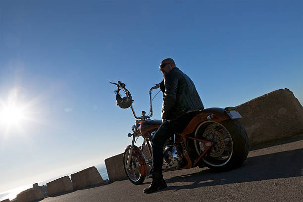 istock portrait of a chopper rider 467925692