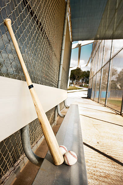 istock Baseball bat and balls in dugout 467926639