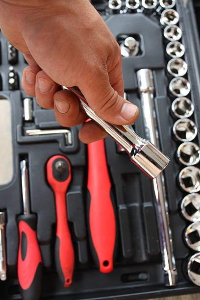 istock Tool kit for the mechanic of a car 467926744