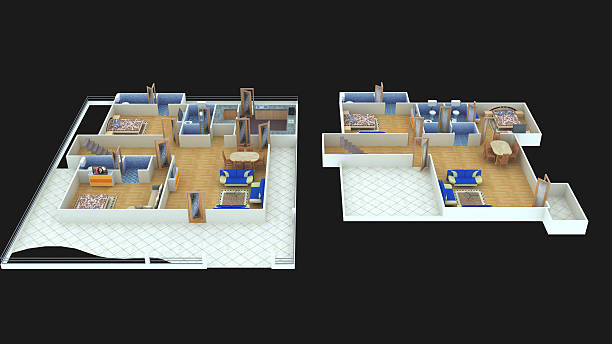 istock Interior plan41 for home ground floor and first floor- 3D 467928034