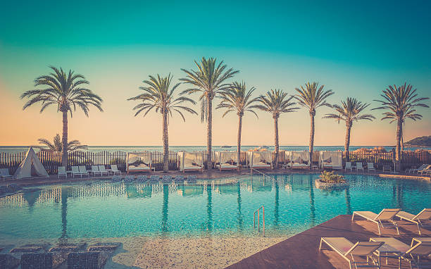 istock Sunrise at a beach resort in tropics 467933514